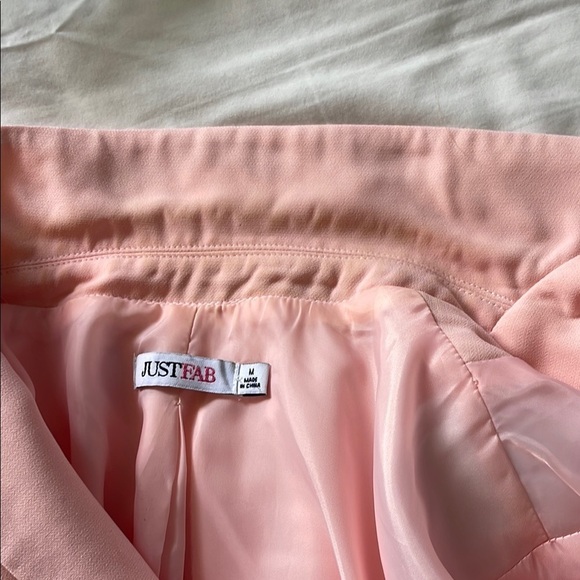 JustFab Women’s Pastel Pink Blazer Jacket w/ Shoulder Pads - Size Medium - Picture 6 of 6